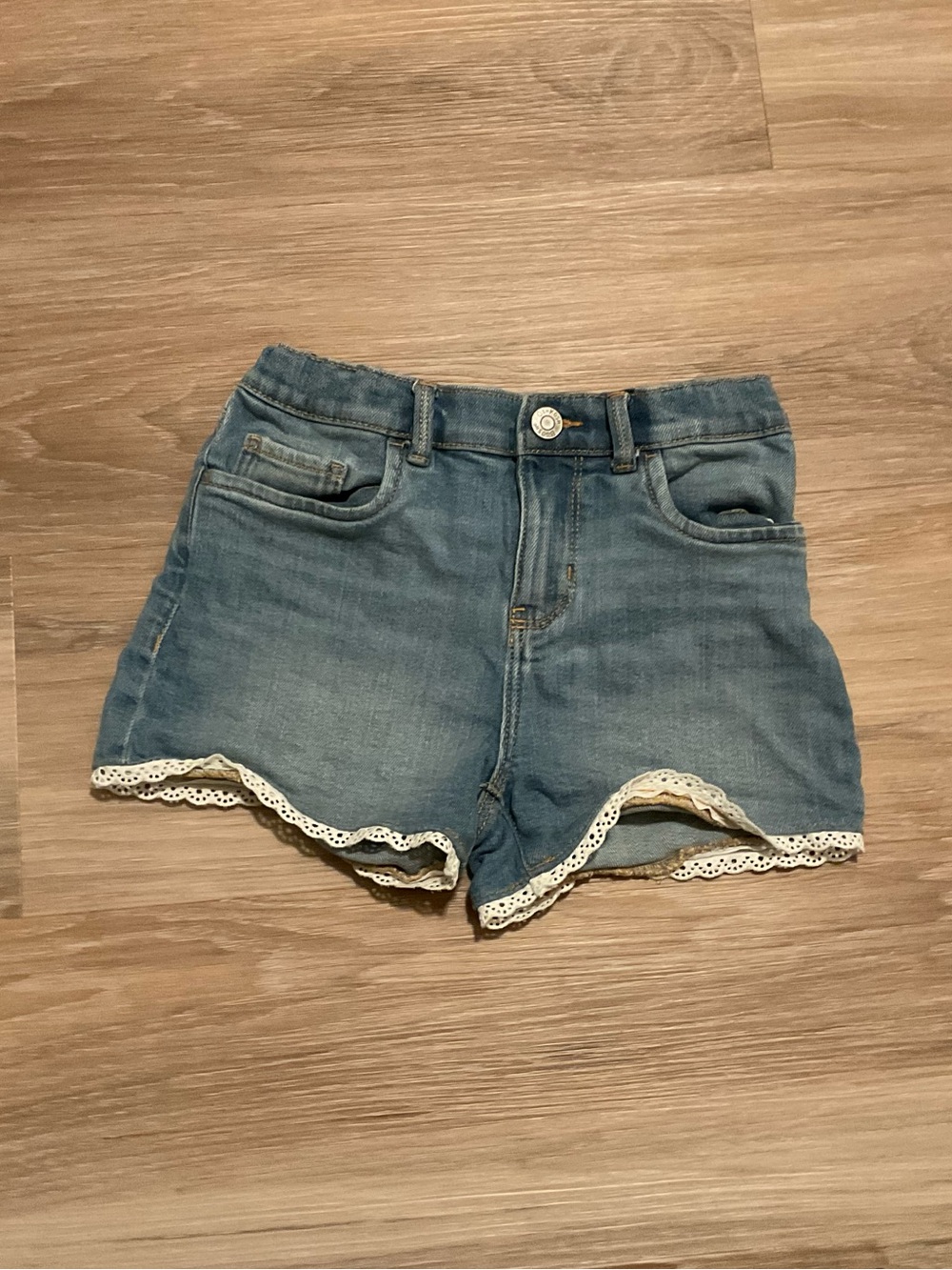 Oshkosh B’gosh Girl’s Denim Lace-Trim Denim Shorts